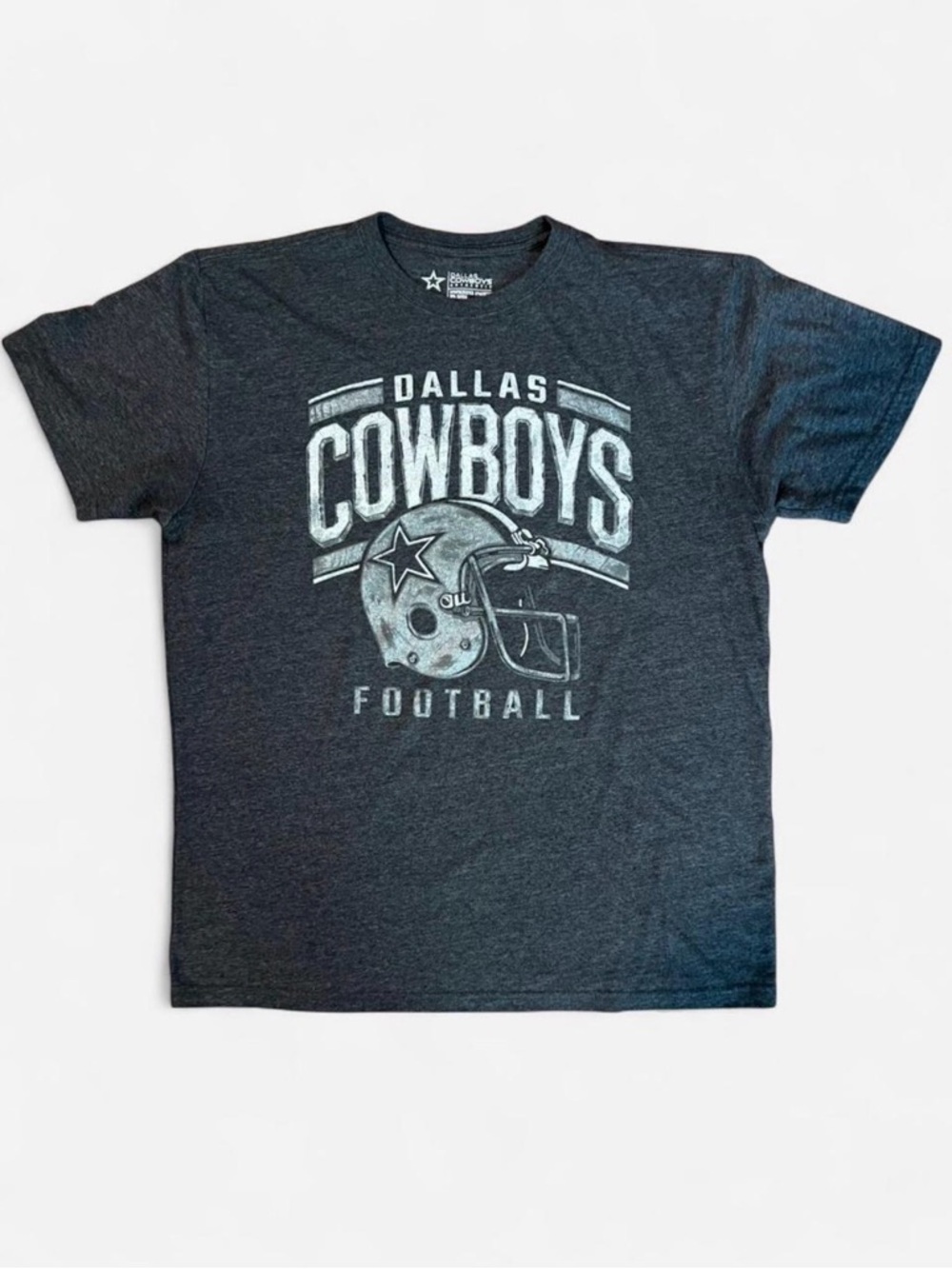 Dallas Cowboys Authentic Apparel Football Helmet Graphic Tee Heather Charcoal XL